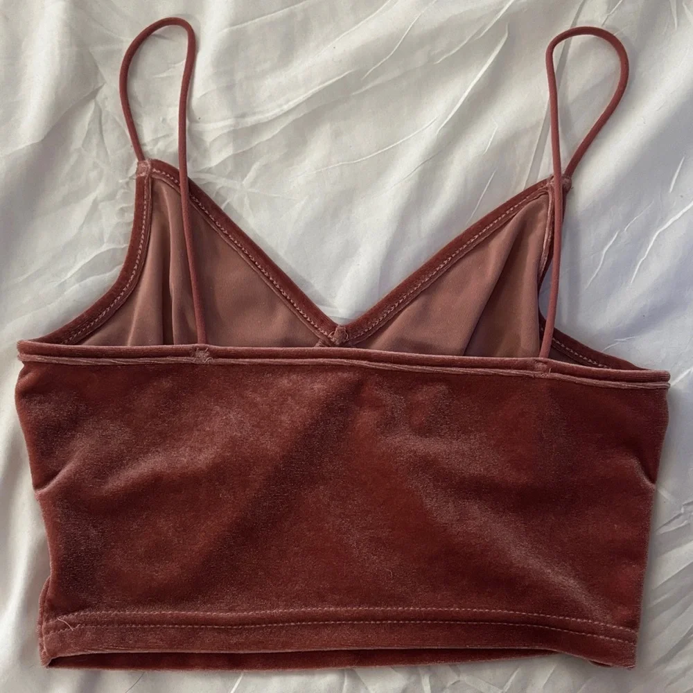 Velvet Cropped Cami Top - Picture 2 of 2